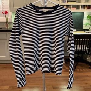 J.Crew Navy and White Striped Knit Sweater
